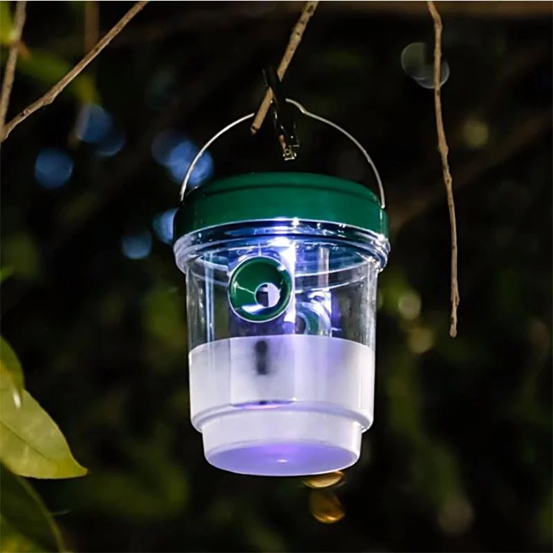 Solar LED Solar Wasp Trap Outdoor Fruit Fly Trap Reusable Hanging Insect Catcher For Garden Orch 1