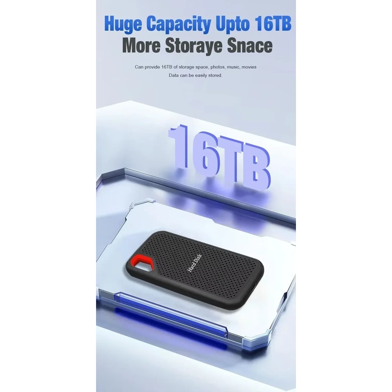 HighSpeed Portable USBC External SSD Drive For Laptop PC 4