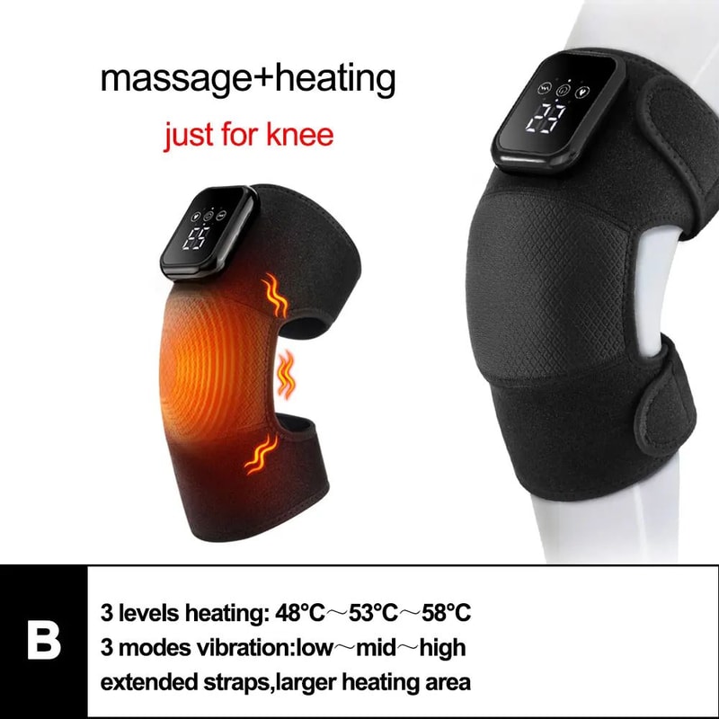 Premium 3in1 Heated Knee Massager Vibration Therapy Joint Relief Wrap 11