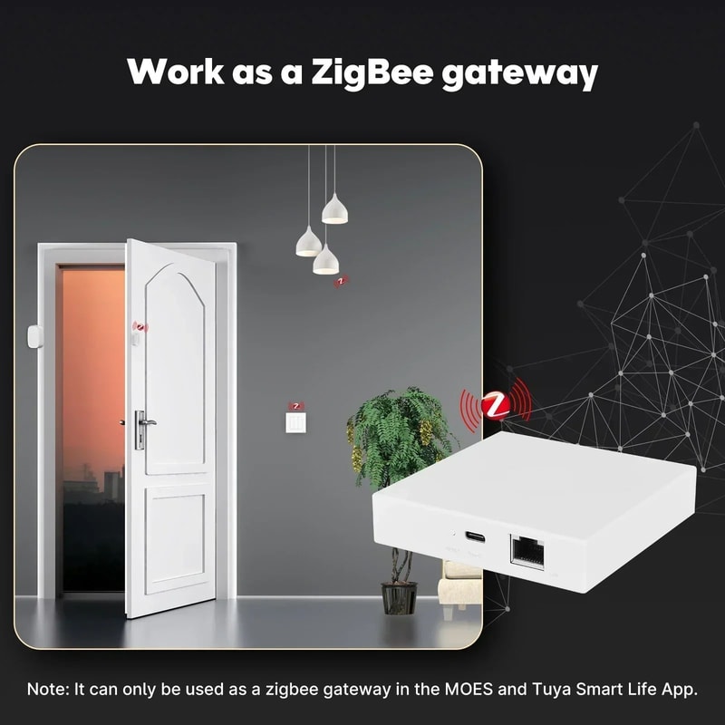 MOES Smart Home Matter Gateway CrossPlatform Zigbee Voice Control Hub 2