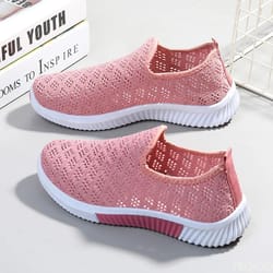 everyday breeze mesh sneakers for women – breathable flats with soft sole comfort
