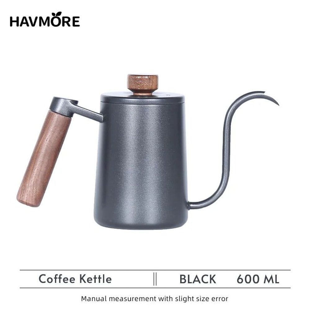 Premium Stainless Steel 600ml Gooseneck Coffee Kettle Precision PourOver Barista Brewing 8