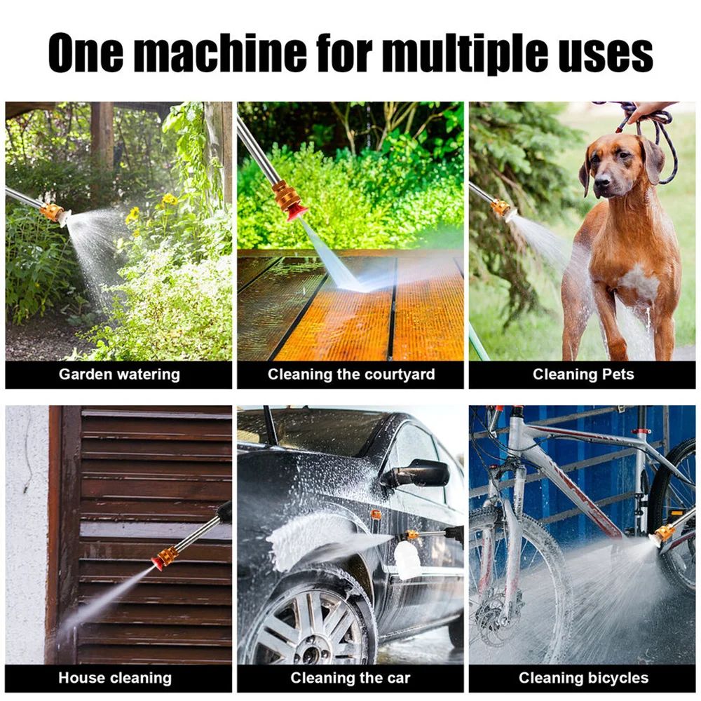 300W 30Bar Cordless Pressure Washer With Foam Bottle 12000mAh Portable Car Wash Gun 5