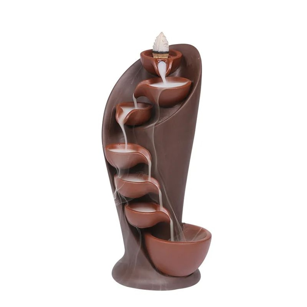 Handmade TorchStyle Ceramic Waterfall Incense Holder Backflow Incense Burner For Home Decor Zen A 4