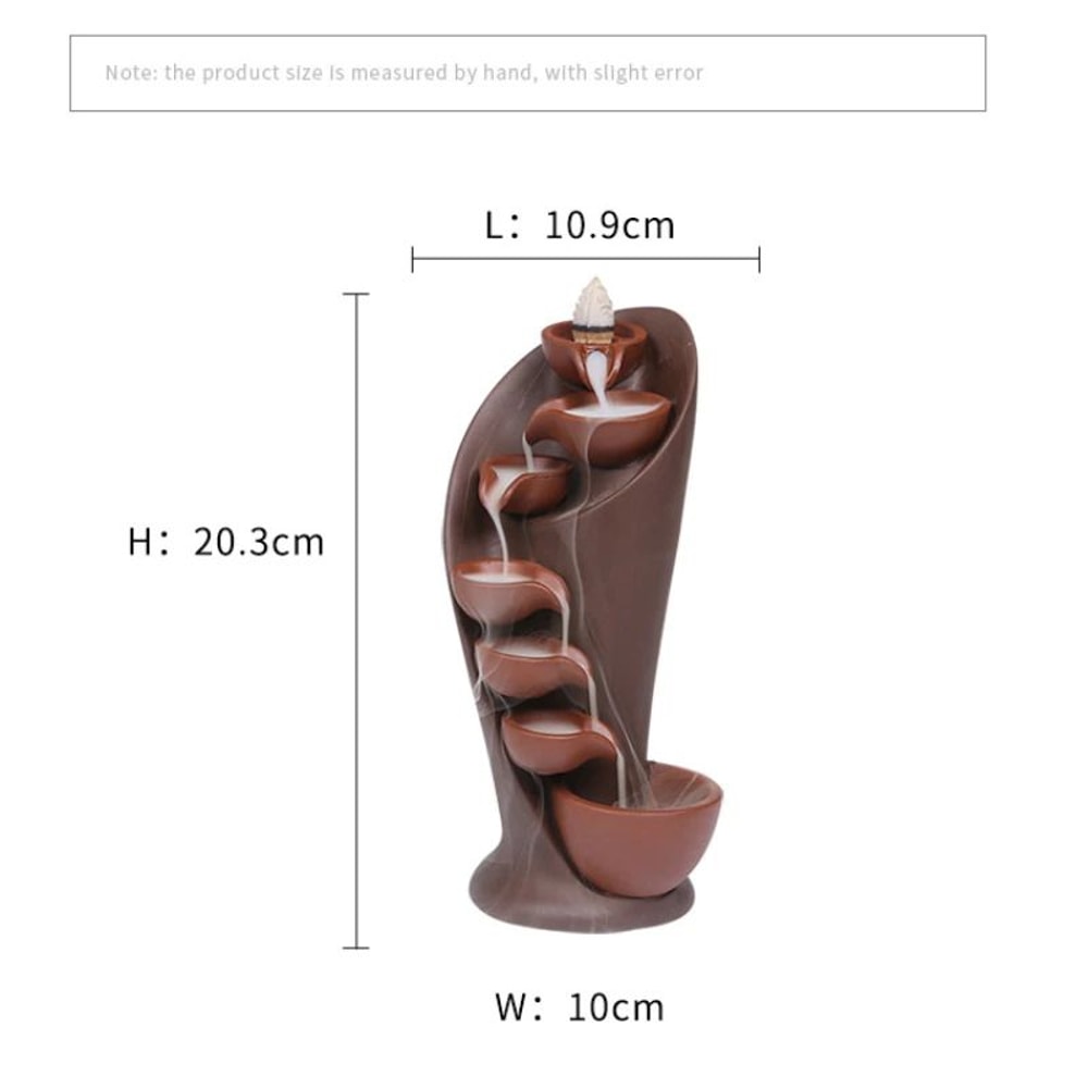 Handmade TorchStyle Ceramic Waterfall Incense Holder Backflow Incense Burner For Home Decor Zen A 5