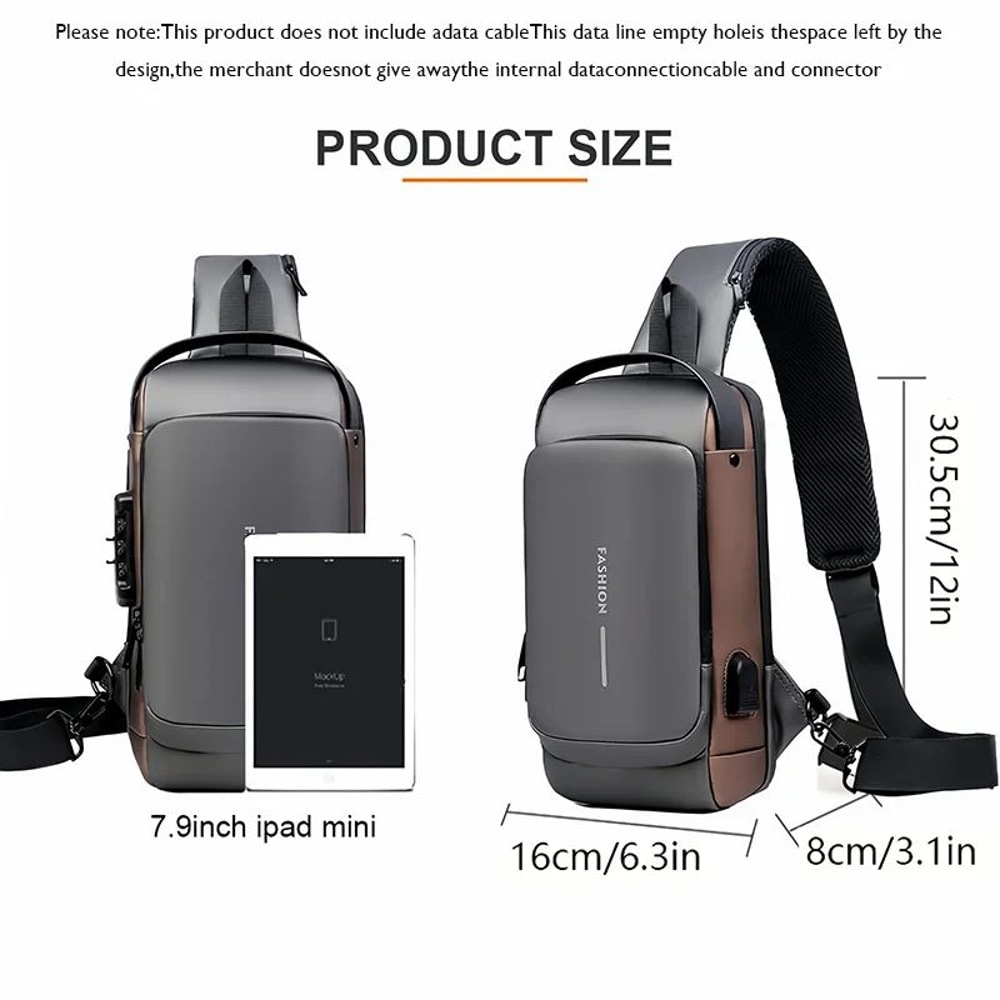 AntiTheft Oxford Chest Sling Bag For Men Secure Crossbody Chest Pack For Commute Motorcycle 5