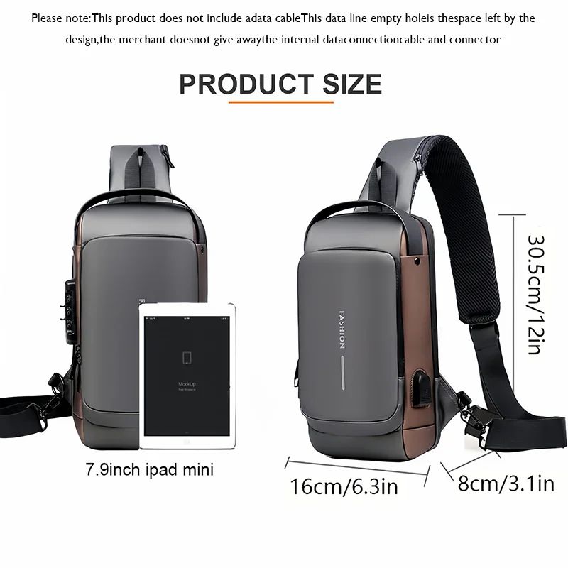 AntiTheft Oxford Chest Sling Bag For Men Secure Crossbody Chest Pack For Commute Motorcycle 5