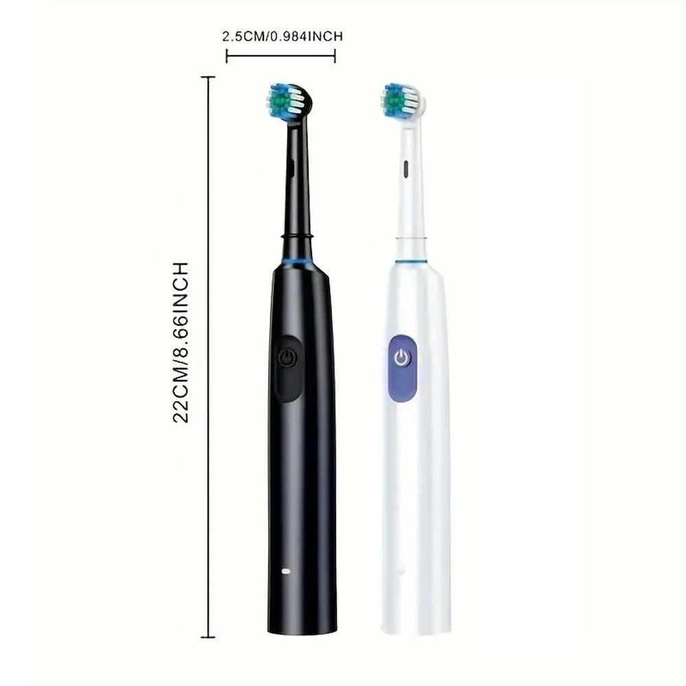 Premium Rotating Rechargeable Electric Toothbrush With 8 Soft Brush Heads Deep Clean Oral Care For 2