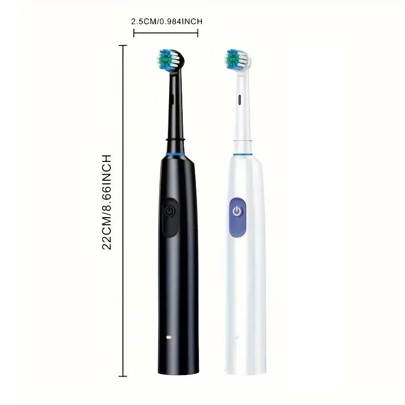 Premium Rotating Rechargeable Electric Toothbrush With 8 Soft Brush Heads Deep Clean Oral Care For 2