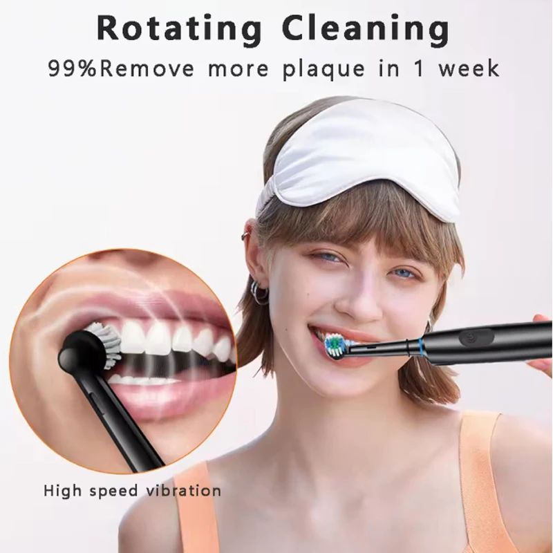 Premium Rotating Rechargeable Electric Toothbrush With 8 Soft Brush Heads Deep Clean Oral Care For 4