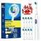 Premium Rotating Rechargeable Electric Toothbrush With 8 Soft Brush Heads Deep Clean Oral Care For 10