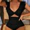 Sculpt Shine Mesh OnePiece Swimsuit Backless VNeck Tummy Control HighCut Swimwear 9