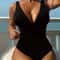 Sculpt Shine Mesh OnePiece Swimsuit Backless VNeck Tummy Control HighCut Swimwear 11