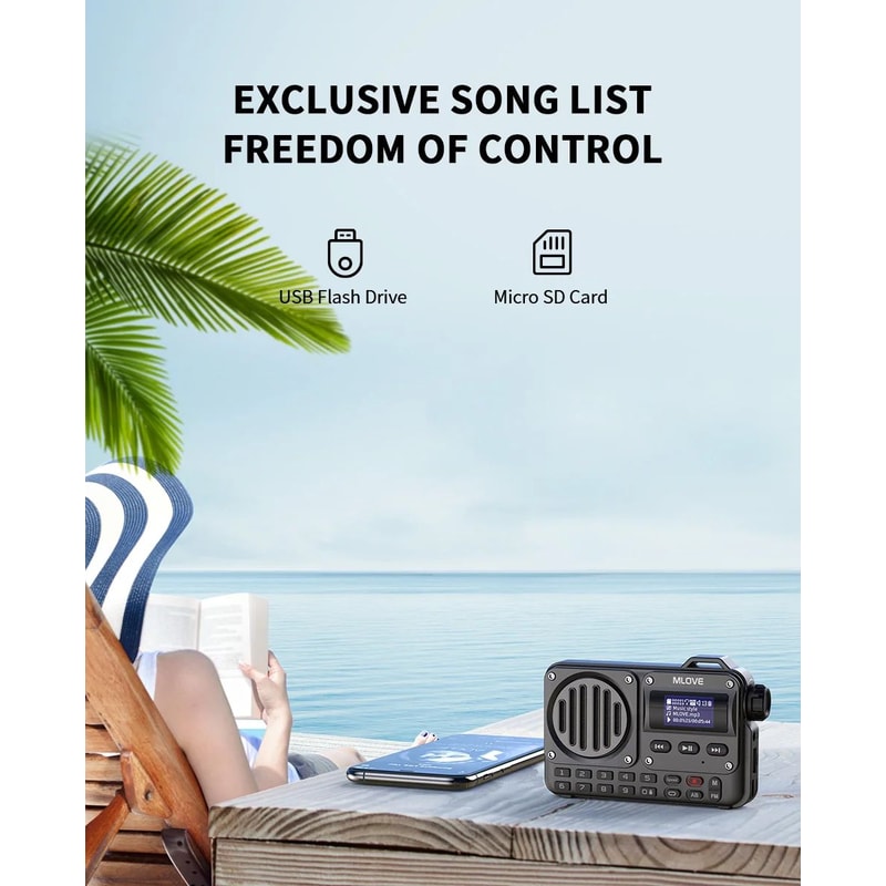 MLOVE BV800 UltraVersatile Portable Bluetooth Speaker With FM Radio LCD Display 6