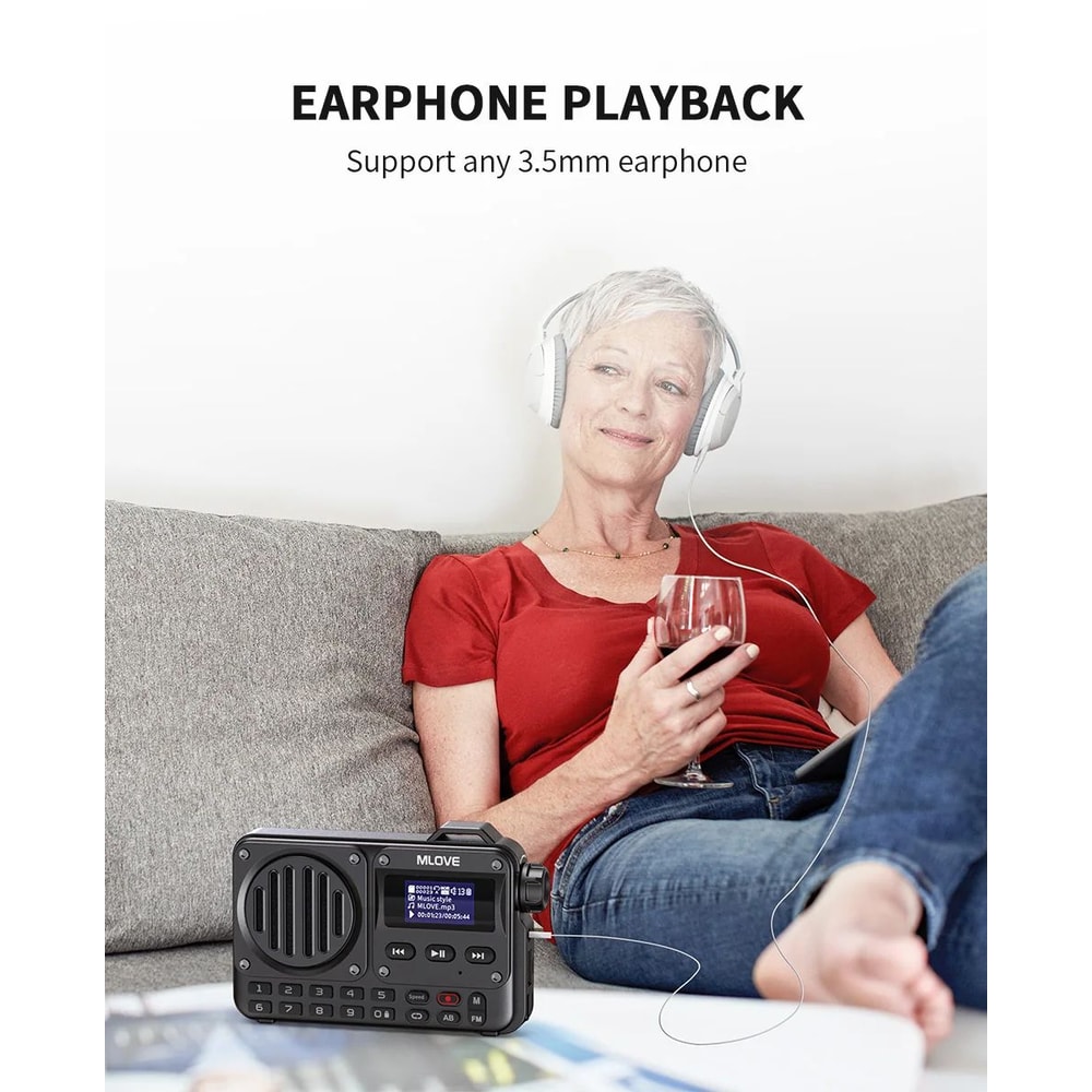 MLOVE BV800 UltraVersatile Portable Bluetooth Speaker With FM Radio LCD Display 9