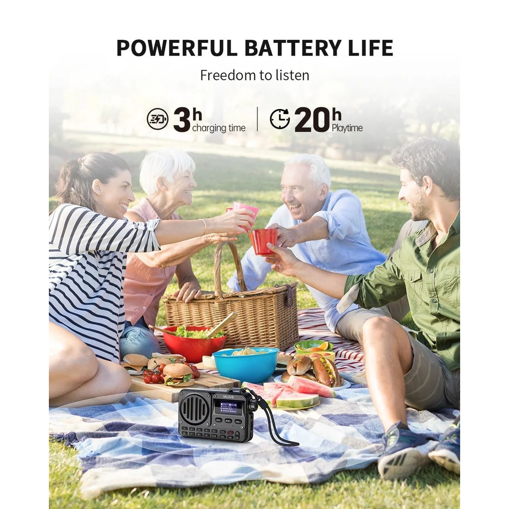 MLOVE BV800 UltraVersatile Portable Bluetooth Speaker With FM Radio LCD Display 12