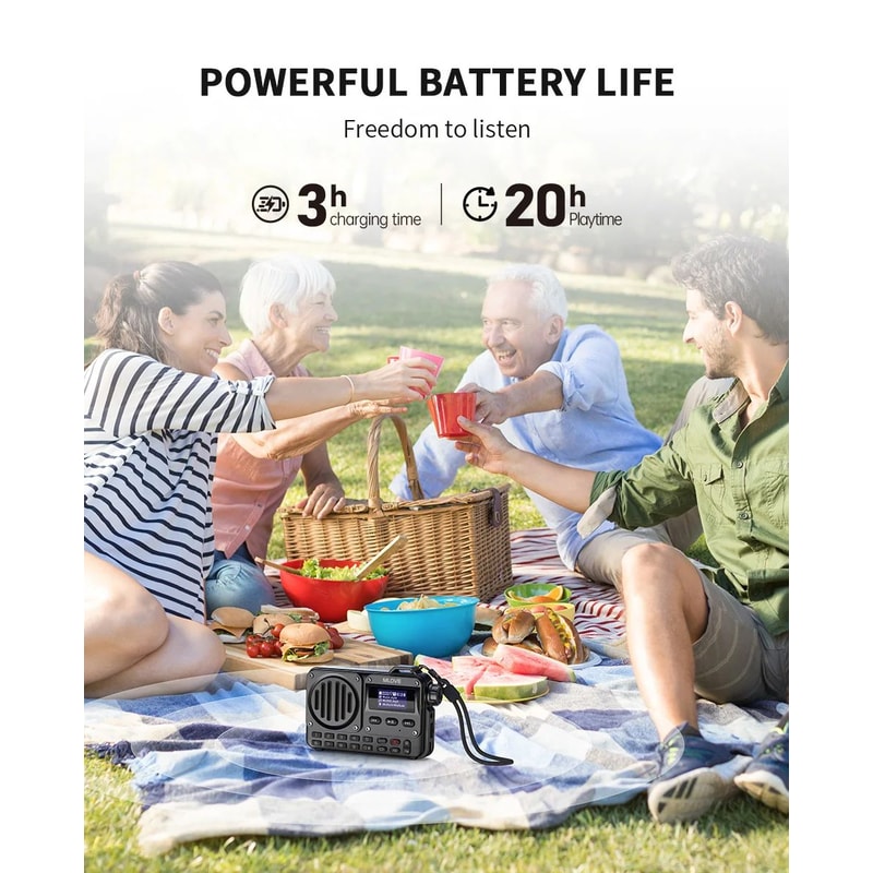 MLOVE BV800 UltraVersatile Portable Bluetooth Speaker With FM Radio LCD Display 12