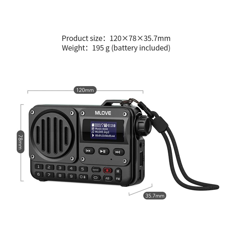 MLOVE BV800 UltraVersatile Portable Bluetooth Speaker With FM Radio LCD Display 14