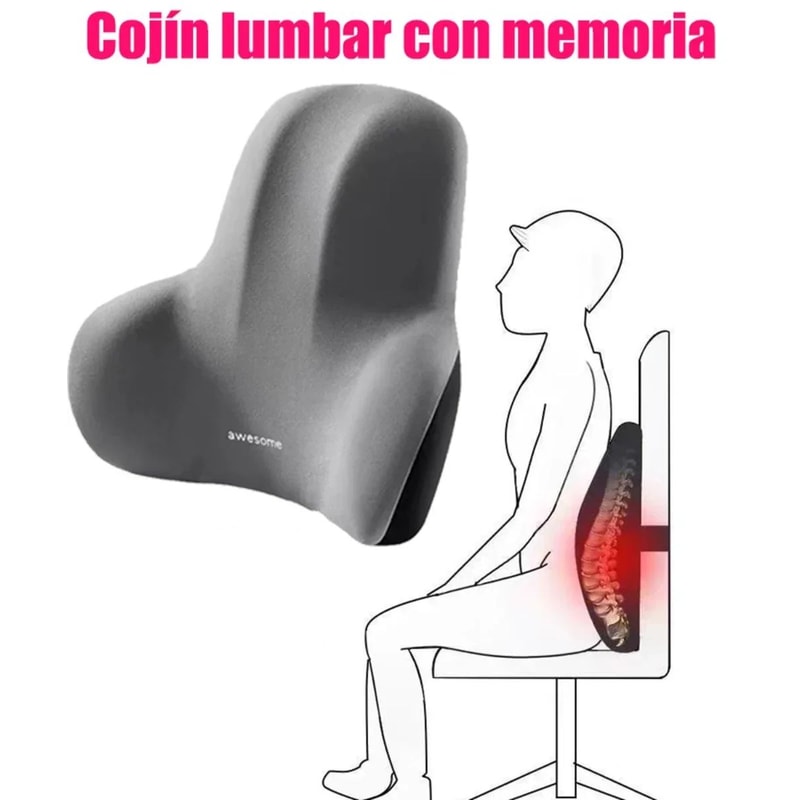 Premium Memory Foam Lumbar Support Cushion Ergonomic Back Pain Relief Pillow For Car Office Gamin 0