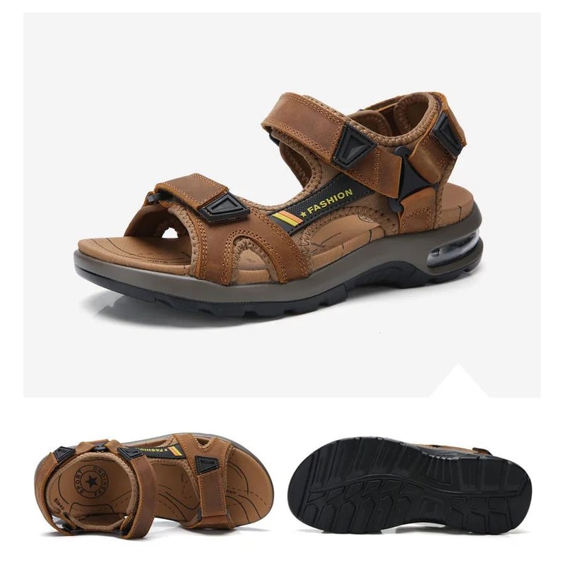 Premium Mens Leather Roman Sandals Classic Comfortable Beach Outdoor Footwear 8