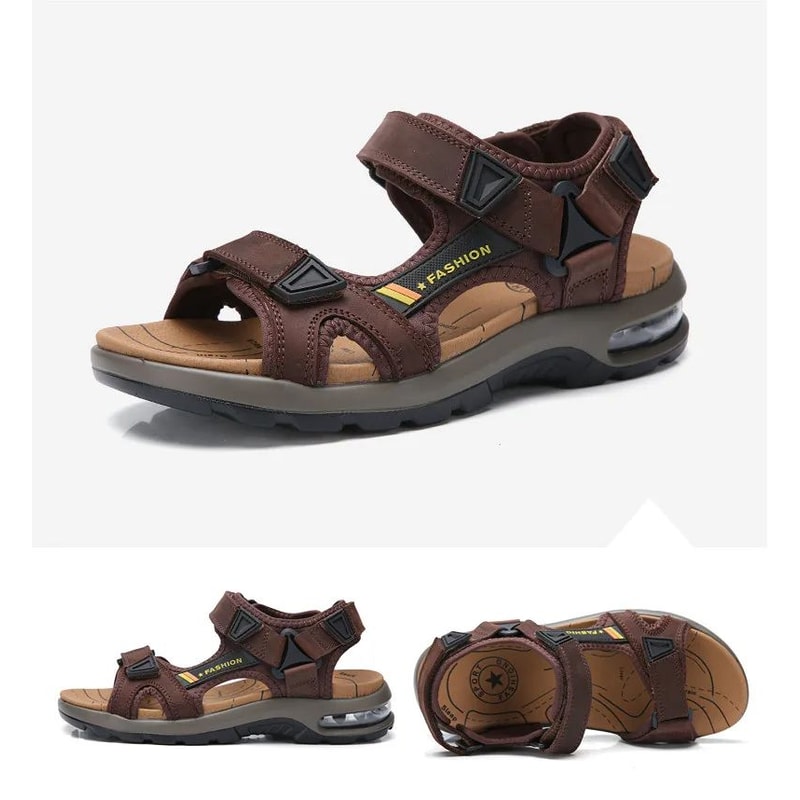 Premium Mens Leather Roman Sandals Classic Comfortable Beach Outdoor Footwear 9