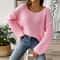 Chic Womens Off Shoulder Sweater With Flare Sleeves Loose Knit Pullover Top 2