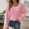 Chic Womens Off Shoulder Sweater With Flare Sleeves Loose Knit Pullover Top 8