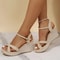 Womens Waterproof Platform Wedge Sandals Comfortable ThickSole Roman Summer Sandals Large Sizes 0