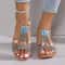 Bohemian Rhinestone Wedge Sandals For Women Summer Platform Peep Toe Comfort Shoes 0
