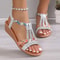 Bohemian Rhinestone Wedge Sandals For Women Summer Platform Peep Toe Comfort Shoes 3