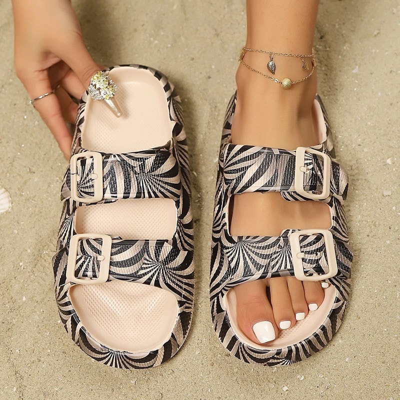 LeopardPrint Cloud Comfort Beach Slides ThickSole Summer Women Comfort Slippers 7