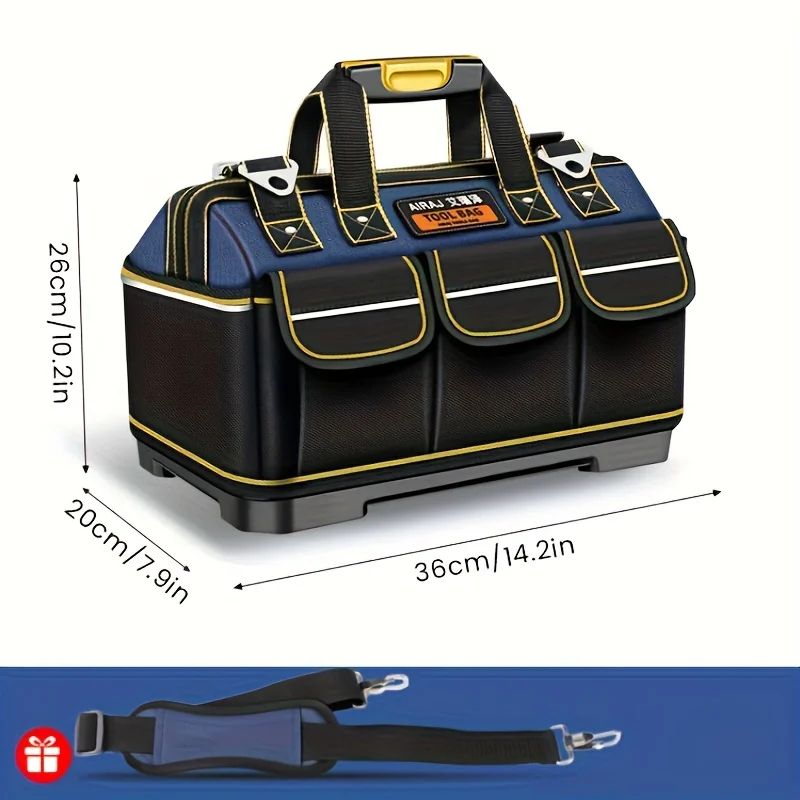 AIRAJ 1680D Oxford Electrician Tool Bag Waterproof HighCapacity MultiPocket Tool Tote 11