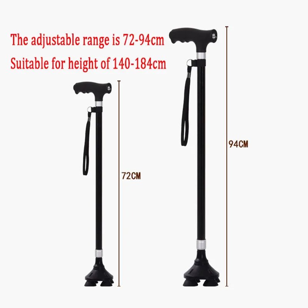 Premium Retractable Adjustable Walking Cane With LED Light For Seniors Elders 2
