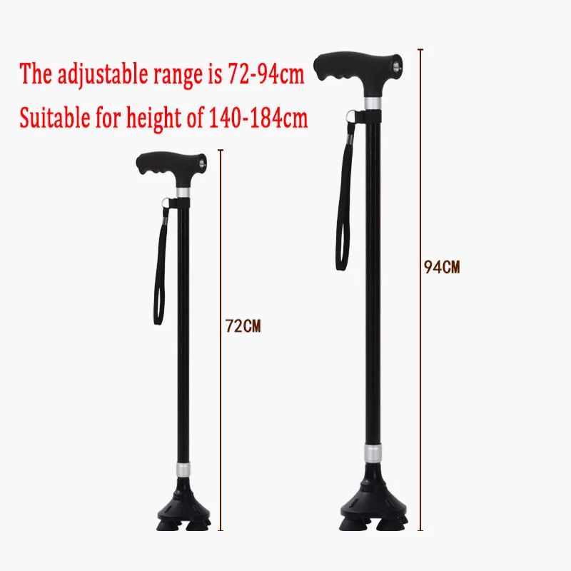 Premium Retractable Adjustable Walking Cane With LED Light For Seniors Elders 2