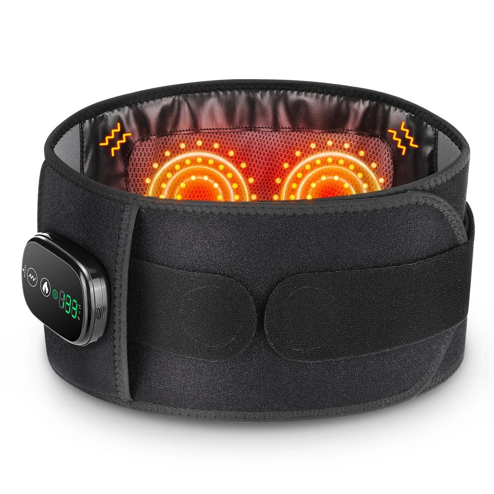 Advanced Red Light Therapy Heating Vibration Massage Belt Lumbar Support Hot Compress Back Relief 0