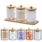 Premium Acrylic Desktop Storage Canister Clear Organizer Jars Cotton Rounds Holder Set 0