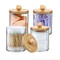 Premium Acrylic Desktop Storage Canister Clear Organizer Jars Cotton Rounds Holder Set 1