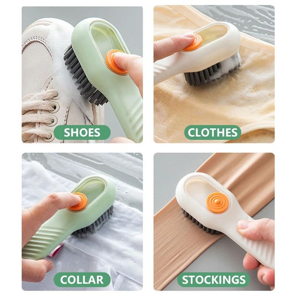 Premium SoftBristled Shoe Clothes Cleaning Brush With BuiltIn Liquid Dispensing 2