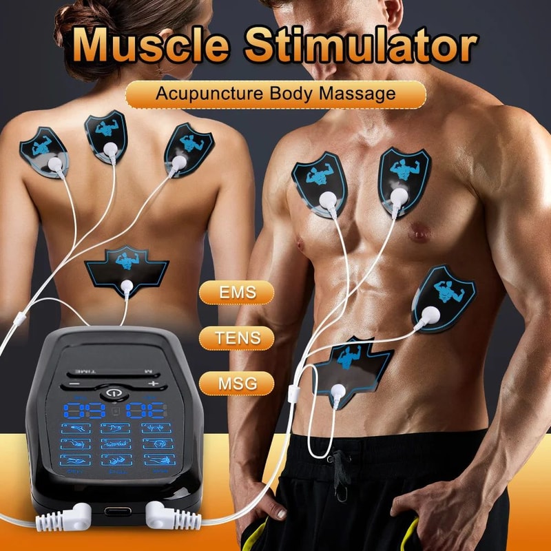 Electric Muscle Stimulator TENS EMS Therapy Device 9Mode Digital Physiotherapy Pulse Stimulator 0