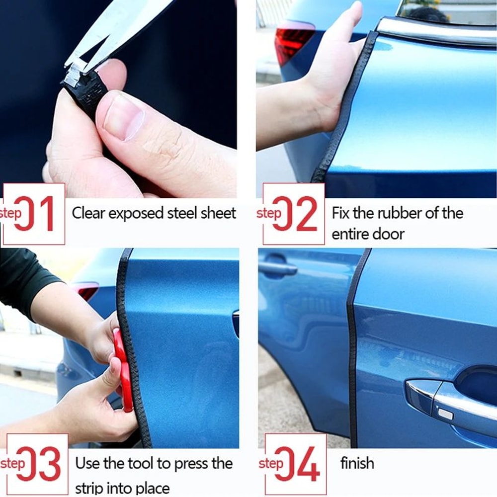 Universal Car Door Edge Protector Strip 10M AntiScratch Car Door Edge Protector Sealing Guard Tri 4