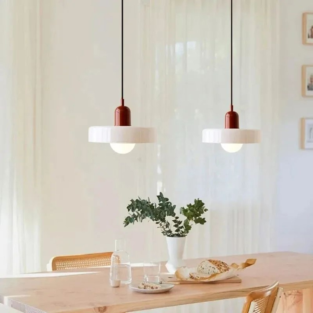 Nordic Elegance Retro Glass Pendant Light LED Indoor Hanging Light Fixture For Living Room Dining 5