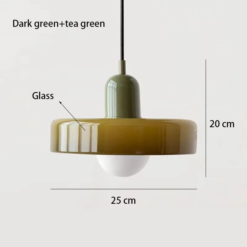 Nordic Elegance Retro Glass Pendant Light LED Indoor Hanging Light Fixture For Living Room Dining 19