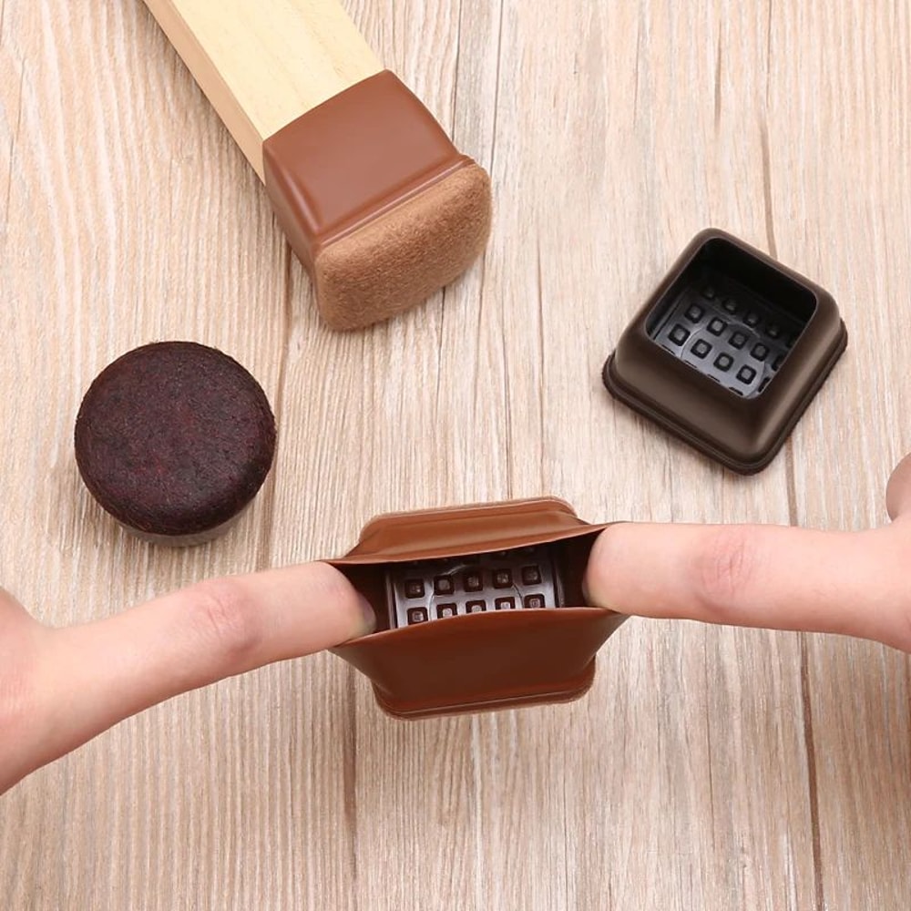 Premium Chair Leg Caps HeavyDuty Rubber Feet Felt Furniture Leg Protectors Fits Round Square Leg 3
