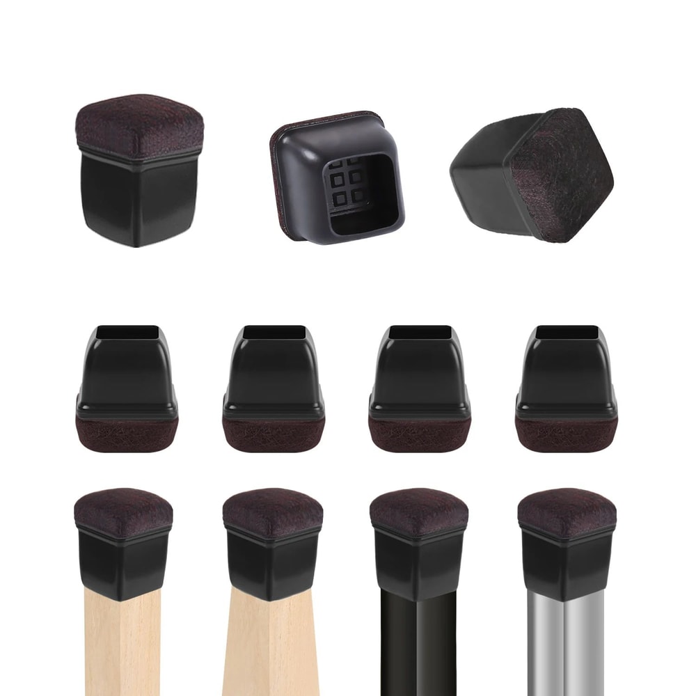 Premium Chair Leg Caps HeavyDuty Rubber Feet Felt Furniture Leg Protectors Fits Round Square Leg 16