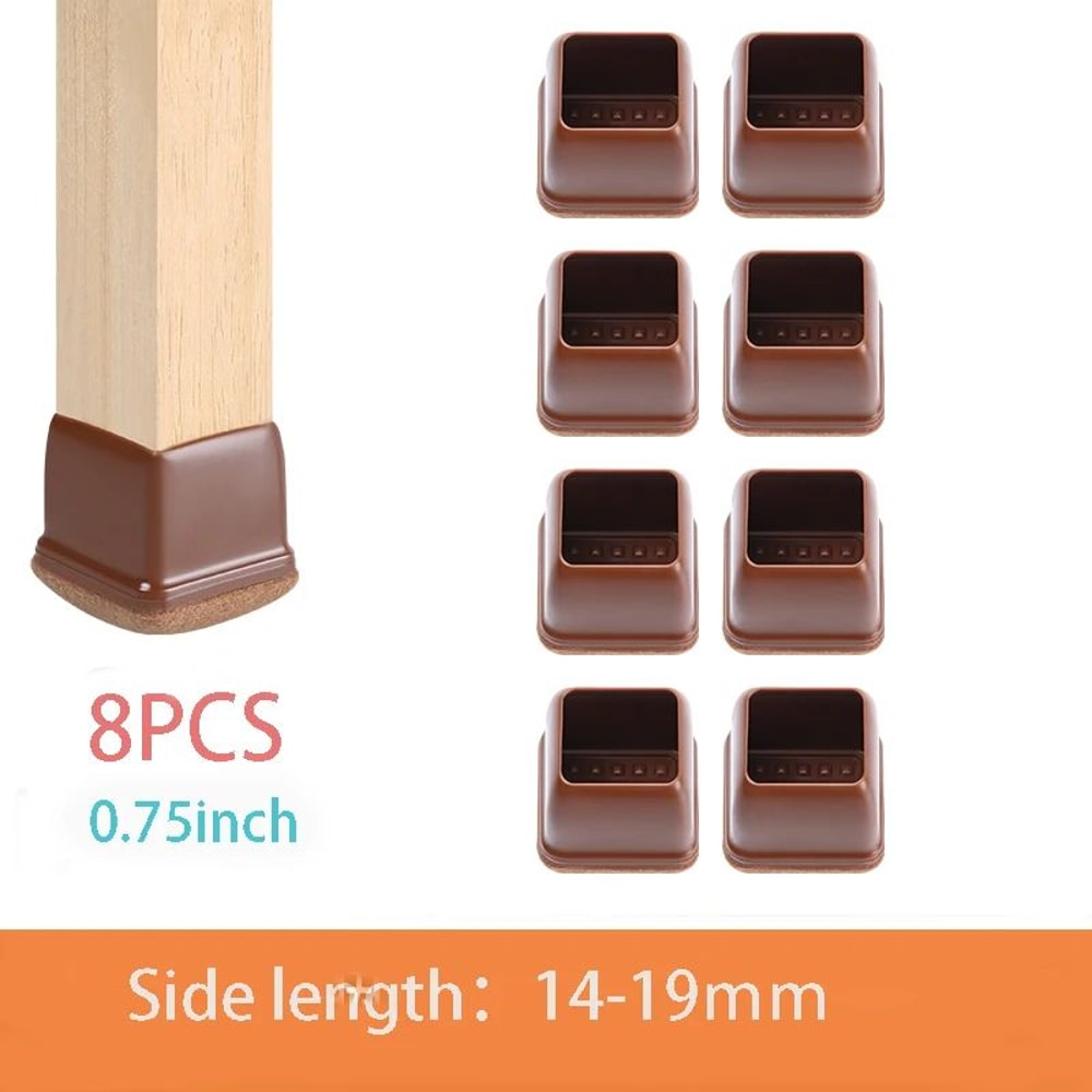 Premium Chair Leg Caps HeavyDuty Rubber Feet Felt Furniture Leg Protectors Fits Round Square Leg 8