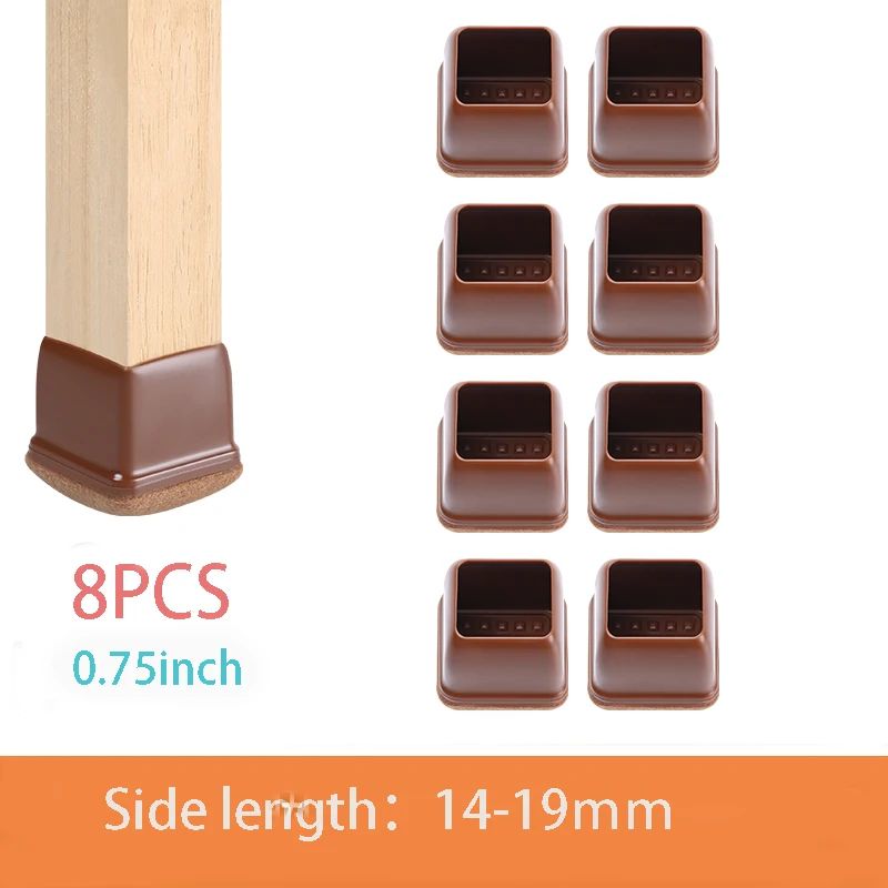 Premium Chair Leg Caps HeavyDuty Rubber Feet Felt Furniture Leg Protectors Fits Round Square Leg 8