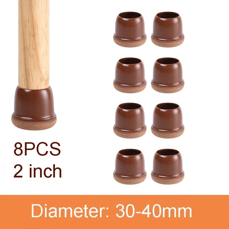 Premium Chair Leg Caps HeavyDuty Rubber Feet Felt Furniture Leg Protectors Fits Round Square Leg 9