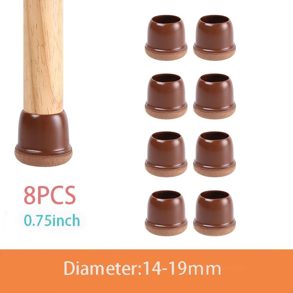 Premium Chair Leg Caps HeavyDuty Rubber Feet Felt Furniture Leg Protectors Fits Round Square Leg 12