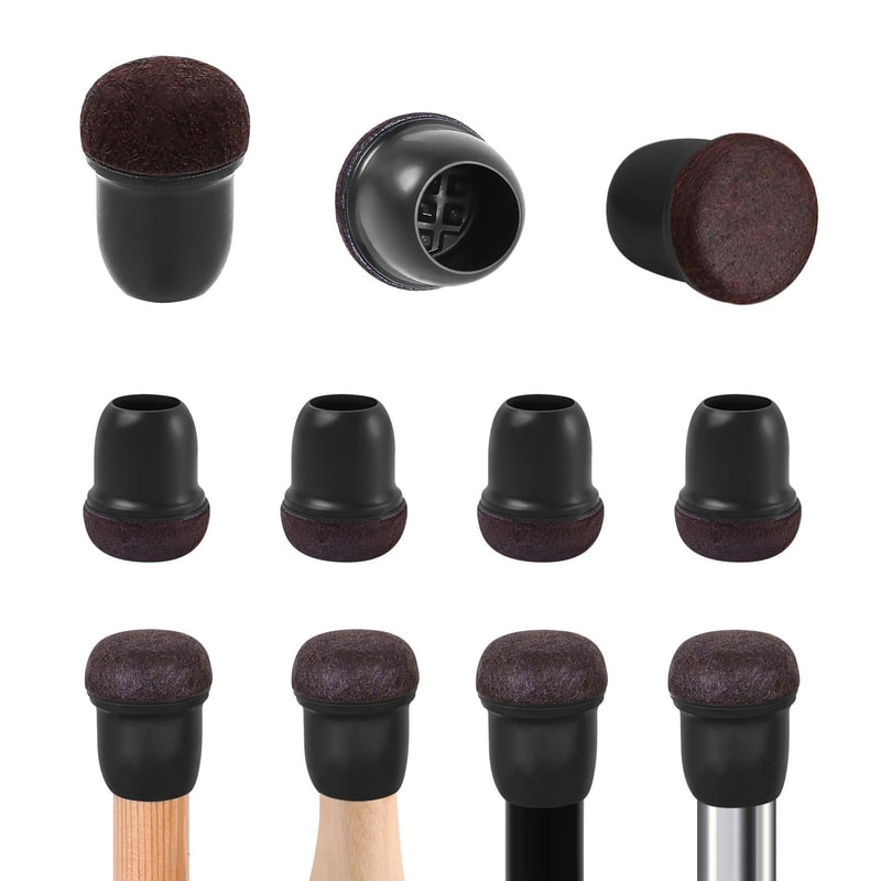 Premium Chair Leg Caps HeavyDuty Rubber Feet Felt Furniture Leg Protectors Fits Round Square Leg 13