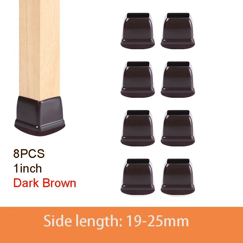 Premium Chair Leg Caps HeavyDuty Rubber Feet Felt Furniture Leg Protectors Fits Round Square Leg 14